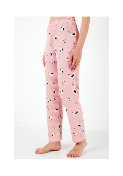 Lela Regular Fit Gömlek Yaka Kısa Kollu Bayan Pijama Takımı 65740102 Pembe