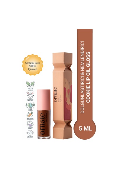 Cookie Lip Oil Gloss Dolgunlaştırıcı Efekt , Nemlendirici, Parlatıcı Simli Dudak Yağı Kurabiye 5 Ml 22 Kahverengi