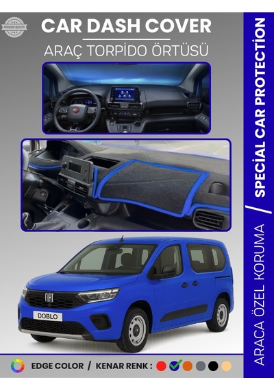 Fiat Doblo 2023+ Torpido Örtüsü Ön Göğüs Torpido Koruma Çatlamayı Engeller Tam Uyum Hızlı Montaj - 996 Stiloto