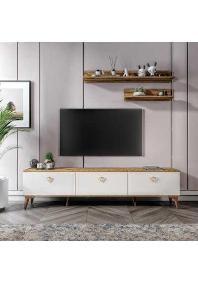 Simple Modern 180 Cm Smp18033 Tv Ünitesi 2 Raflı Eekru Ceviz Ceviz - Ekru Simple Modern 180 Cm Smp18033 Tv Ünitesi 2 Raflı Eekru Ceviz Ceviz - Ekru
