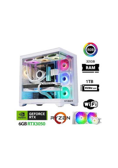 Xaser Sword X90 R5-5600 32 GB 1 TB SSD 6 GB RTX3050 Masaüstü Oyuncu Bilgisayarı