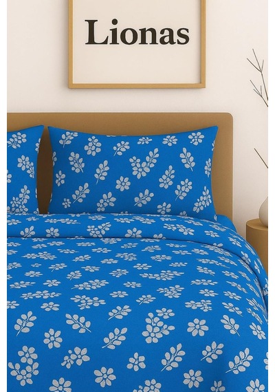 Tek Kişilik Desenli Nevresim Takımı, 155 X 230 Cm, Lacivert, Kapaklı Yastık Kılıfı Dahil Çok renkli