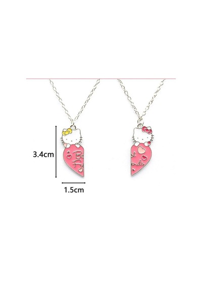 Herşey Nota Hello Kitty Best Friends Bff Arkadaşlık Çift Kolye 2 Adet