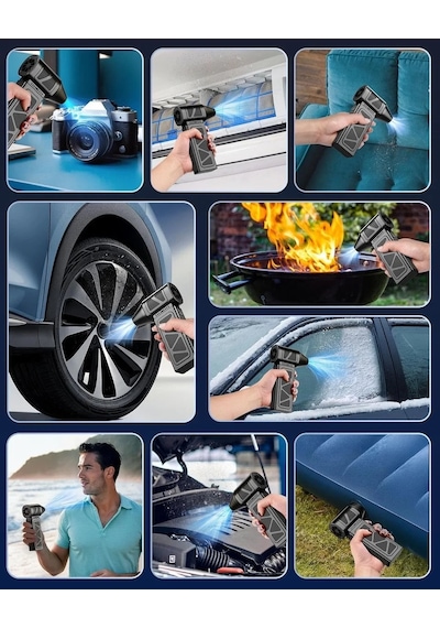Mega Turbo Üfleyici Elektrikli Şiddetli Fan Hava Kompresör 130.000rpm Mangal Barbekü Fanı 5690