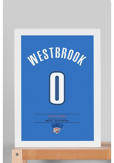 Russell Westbrook Forma Çerçeveli Tablo - Nba Oklahoma City Thunder Jersey