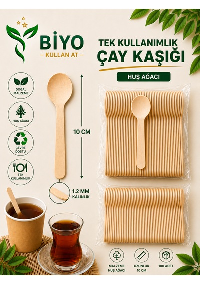 Ahşap Çay Kaşığı 100 Adet