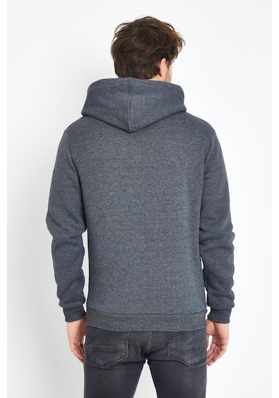 Polostate Erkek Kapüşonlu Kanguru Cep 3 İplik Sweatshirt Antrasit