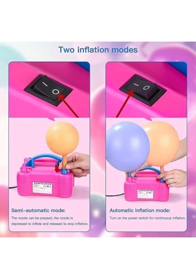 Elektrikli Balon Şişirme Makinesi Pembe