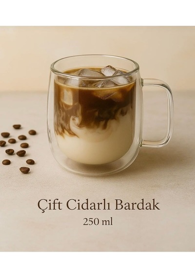4 Adet Berri Çift Cidarlı Isı Koruma Özellikli Kupa Bardak Kahve Fincanı Set Çok Renkli