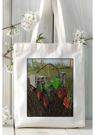 Art Hediye Farming Smilator Oyun Baskılı Omuz Çanta Kişiye Özel Model 4 Çok Renkli