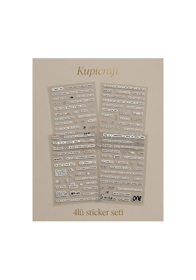 4 Sayfa Sticker Seti İngilizce Kelime-cümle Beyaz Font- Ajanda - Scrapbook - Journal - Planner - 927009021 Diğer