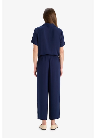 Defacto Culotte Geniş Paça Krinkıl Viskon Kapri C9565ax25smnv135 Lacivert