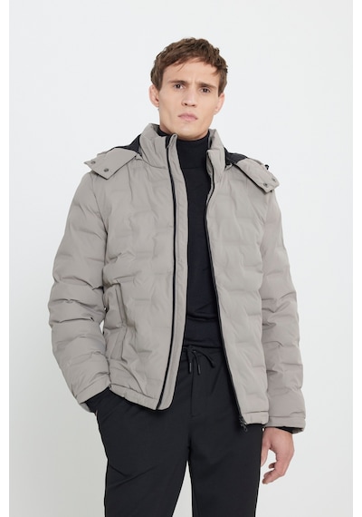 AC&Co / Altınyıldız Classics Erkek Vızon Standart Fit Normal Kesim Kapüşonlu Desenli Mont Vızon