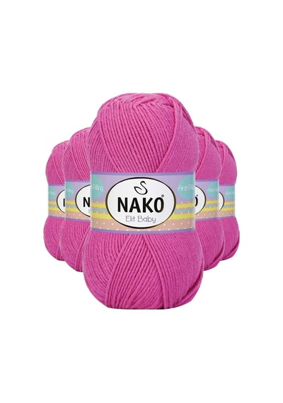 Tedar 5 Adet Elite Baby El Örgü İpi Tüylenmeyen Bebek Yünü Çöl Gülü 5278 Najmaddin (No:1) 8.5Cm X 10.5 Cm
