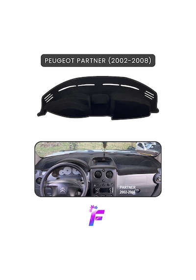 Peugeot Partner 2002-2008 Uyumlu Torpido Örtüsü Çatlama Ve Isıya Karşı Tam Koruma A6