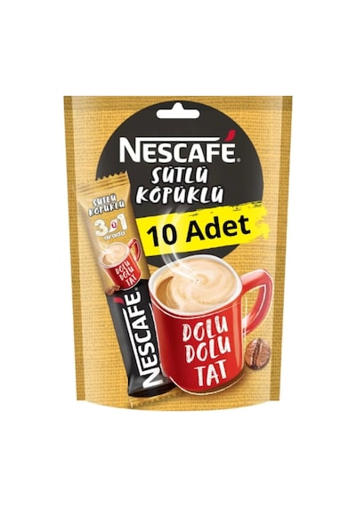 Nescafe 3ü 1 Arada Sütlü Köpüklü Kahve 10 x 17.4 G