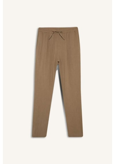 Defacto Relax Fit Kısa Paça Keten Görünümlü Pantolon E4790ax25aubn295 Kahve