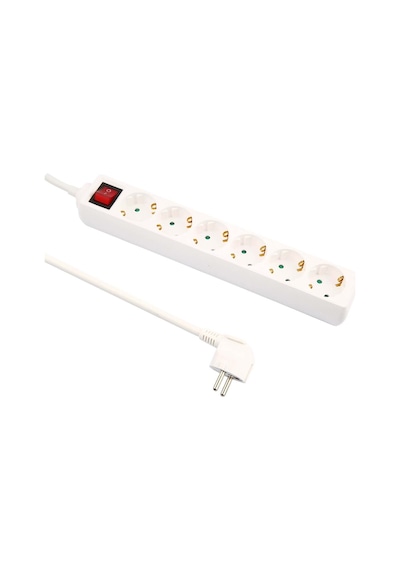 Philips SPS1060A/51 Tam Bakır Kablolu Çocuk Korumalı Priz 6'lı 2 M Beyaz