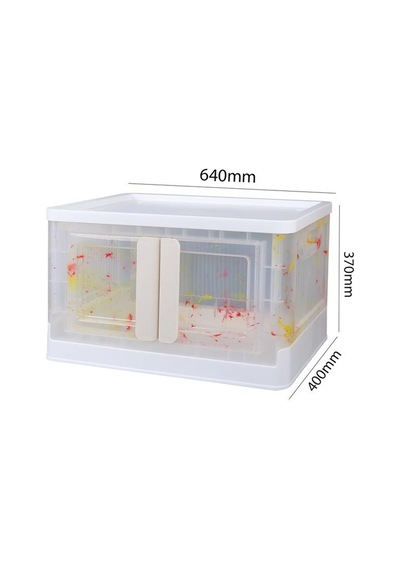 Sn-25883 72l Katlanabilir Plastik Saklama Kutusu Renkli Kapaklı Tekerlekli 40x64x37cm