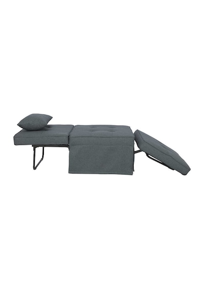 Cube Katlanır Yataklı Puf - Koyu Gri 96x189x42.5 / 96x168x92.5 Cm Koyu Gri