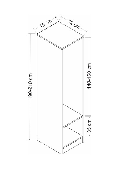 Minar Kale 1 Kapaklı Dolap Dore - İlk Bahar Mebran 190cm Ceviz