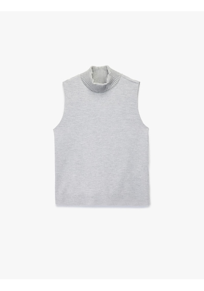 Koton Balıkçı Yaka Kolsuz Body Gri 6wak10094ek Gri