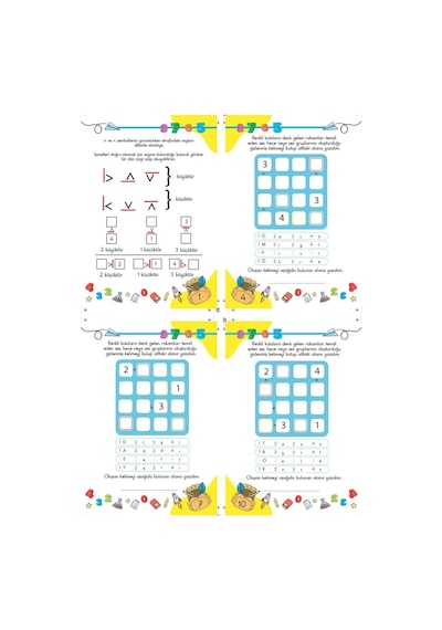 Çocuklar İçin Zeka & Dikkat Güçlendiren FUTOSHİKİ Kolay Seviye-Yeni Nesil JAPON SUDOKU 7-99 Yaş