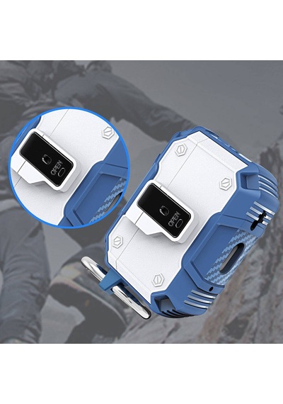 Maks Technology Apple Airpods Uyumlu Pro 2 Kılıf Tank Koruma Butonlu Askı Aparatlı Airbag Darbe Emici Maks Koruyucu Kapak Siyah
