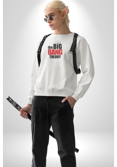 The Big Bang Theory Unisex Beyaz Baskılı Sweatshirt Beyaz