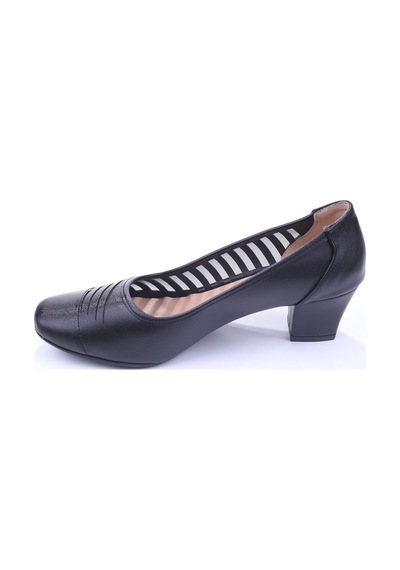 Gold Step 0370 Kadın Siyah 5 Cm Topuk Günlük Fileli Ayakkabı