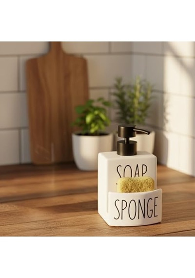 Beyaz Seramik Sıvı Sabunluk Ve Süngerlik Seti 500 Ml Mutfak Ve Banyo Tezgahı İçin 2'si 1 Arada Kaymaz Tabanlı, Şık Bulaşık Sabunu Dispenseri 12 Izgara Beyaz Seramik Sıvı Sabunluk Ve Süngerlik Seti 500 Ml Mutfak Ve Banyo Tezgahı İçin 2'si 1 Arada Kaymaz Tabanlı, Şık Bulaşık Sabunu Dispenseri 12 Izgara
