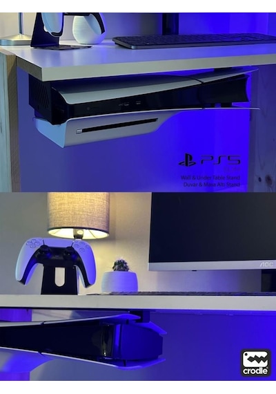 Playstation 5 Slim Duvar Standı Yerden Tasarruf Rahat Hava Akışı Gaming Aksesuar Konsol Tutacağı