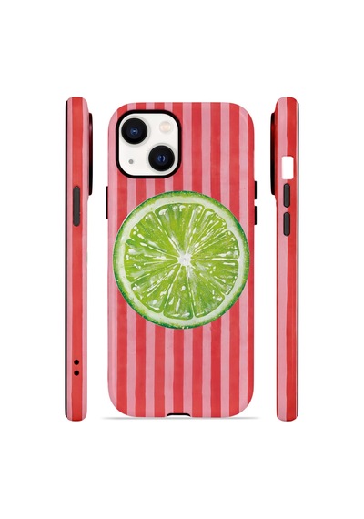 Apple iPhone Uyumlu 15 Plus Vorian Çift Katmanlı Magsafe Kılıf Lime Slice Pop