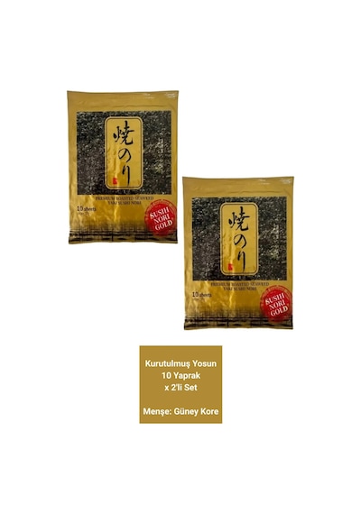 Yaki Nori Sushi Yosunu 10 Yaprak 27 G 2'li Set