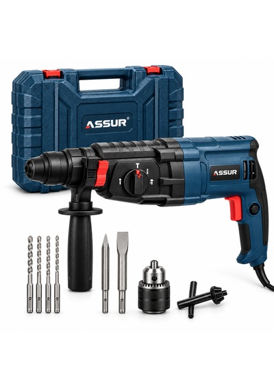 Assur Profesyonel Elektrikli Kırıcı Delici Matkap Sds Plus Çantalı Set