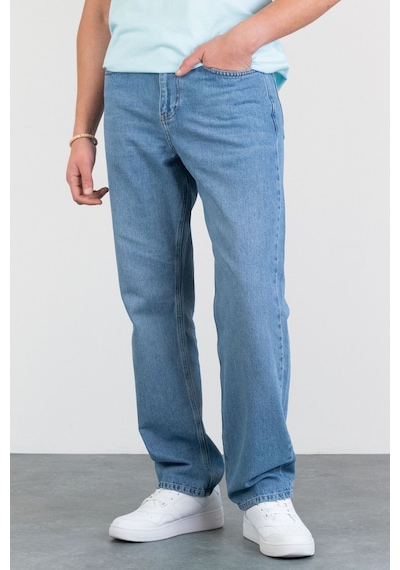 HLT Jeans Erkek Açık Mavi Baggy Fit Bol Kesim Denim Loose Jeans Kot Pantolon Chris 001