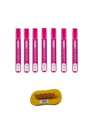 7li Pembe Beyaz Tahta Kalemi + Silgisi Pembe