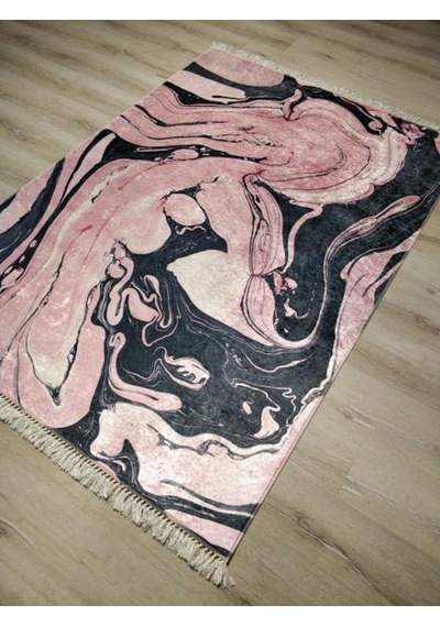 Yamalıhome Style3 Pembe Siyah Halı 140X200 Cm