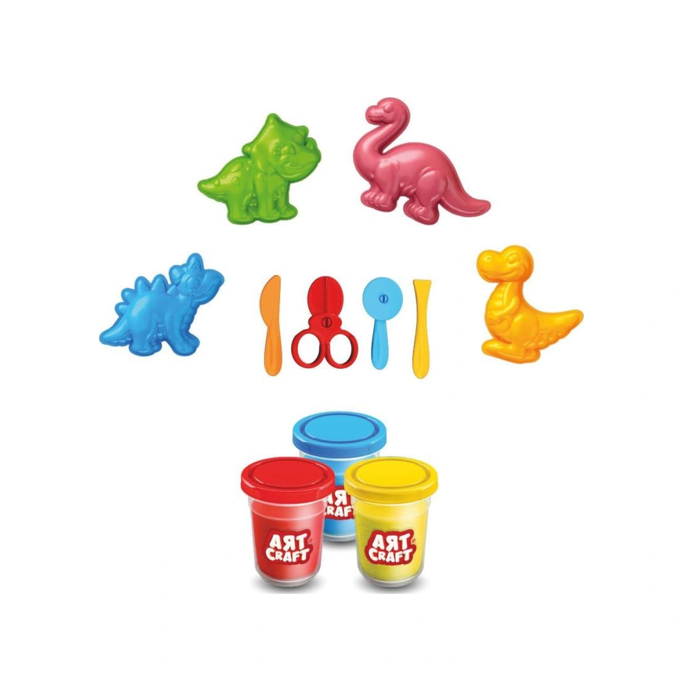 03995 Art Craft 3d Dinozorlar Hamur Set 168 Gr -fentoys