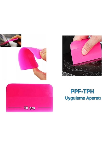 Ppf/tph Silikon Çekçek Ragle Cam Filmi Çekme Uygulama Aparatı Pembe 10x7.5cm