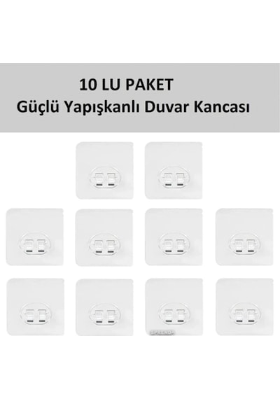 10 Lu Güçlü Kendinden Yapışkanlı Kancalar Köşe Rafı Banyo Rafı Duş Rafı Kancası Gri Diğer