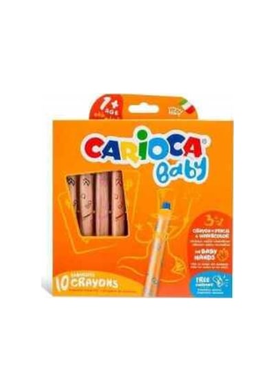 Jumbo Bebek Ahşap Gövdeli Boya Kalemi 3 İn 1 10lu Kalemtraş 42818 No Color