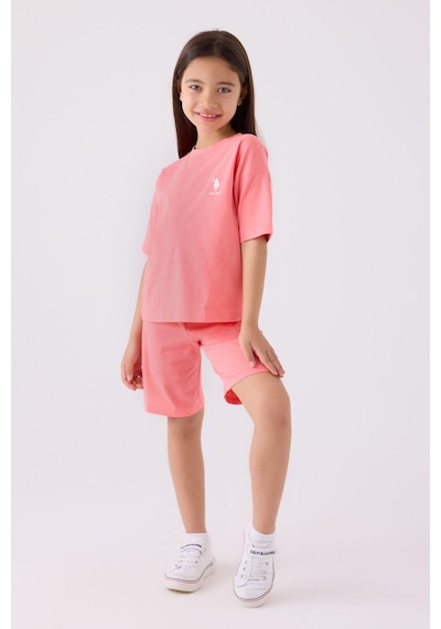 U.S. Polo Assn. U.s. Polo Assn Kız Çocuk Pembe Bermuda Takım Pembe