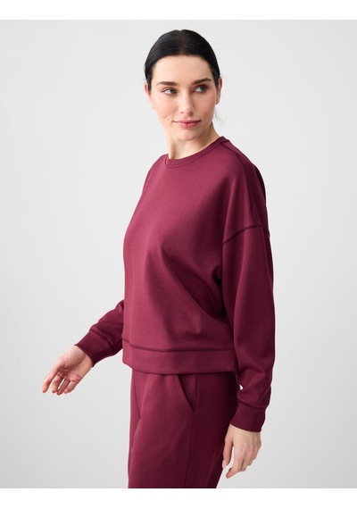 Jimmy Key Jimmy Key Bordo Uzun Kollu Bisiklet Yaka Modal Örme Sweatshirt 5ww235403562