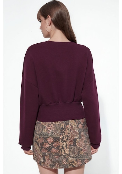 Hiccup Busem Kadın Pamuk-polyester Sweatshirt Bordo - Kırmızı