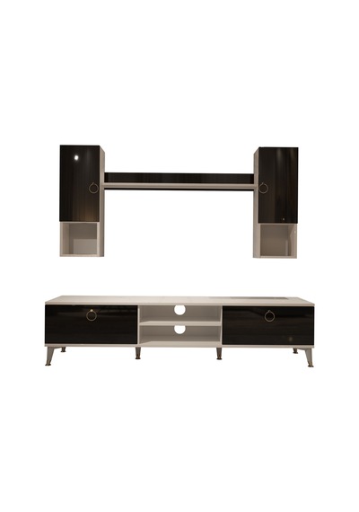 Decoraktiv Eko 5da Mdf Dvd Gold Tv Ünitesi Tv Sehpası Beyaz - Siyah