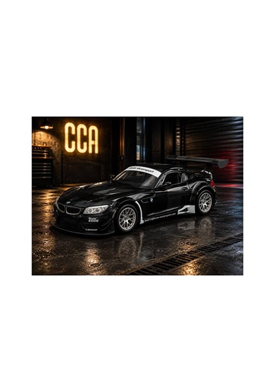 1:24 Ölçek Bmw Z4 Gt3 Diecast Model Araba Siyah Açılan Kapılar Bmw Z4 Model Araba Standlı Özel Kutud