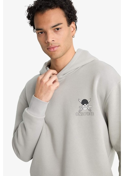 Defacto One Piece Boxy Fit Kapüşonlu Sırt Baskılı Sweatshirt E9297ax25augr454 Gri