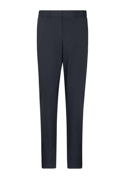 Hatemoğlu Lacivert Slim Fit Çizgili Mono Yaka Takım Elbise