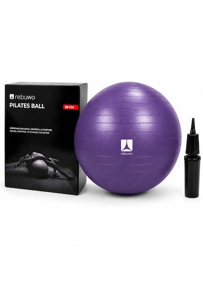 Rebuwo Pilates Topu 65 Cm Mor